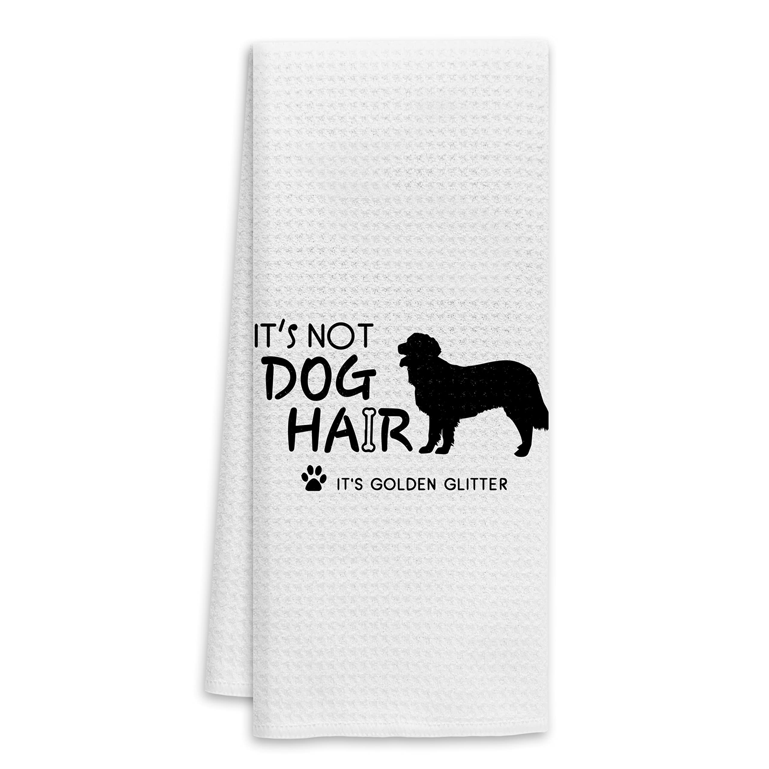 It’s Not Dog Hair It’s Golden Glitter Funny Black Dog Quote Bath Towel,Dog Lovers Gifts Decorative Towel,Dog Mom Girls Gifts