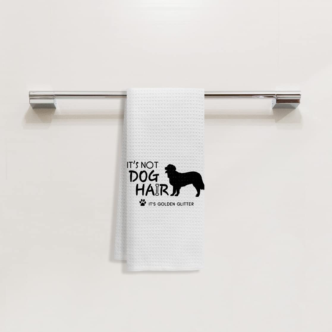 It’s Not Dog Hair It’s Golden Glitter Funny Black Dog Quote Bath Towel,Dog Lovers Gifts Decorative Towel,Dog Mom Girls Gifts