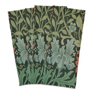 ALAZA William Morris Flowers Floral Prints155 Kitchen Towels Absorbent Dish Towels Soft Wash Clothes for Drying Dishes Cleaning Towels for Home Decorations Set of 4, 28 X 18 Inch