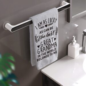 HIWX Best Great Grandma Decorative Kitchen Towels and Dish Towels, Great Grandma Granny Mother's Day Hand Towels Tea Towel for Bathroom Kitchen Decor 16×24 Inches