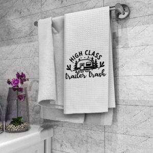 Dibor High Class Trailer Trash Camping Kitchen Towels Dish Towels Dishcloth,Woodland RV Trailer Decorative Absorbent Drying Cloth Hand Towels Tea Towels for Bathroom Kitchen,Campers Gifts