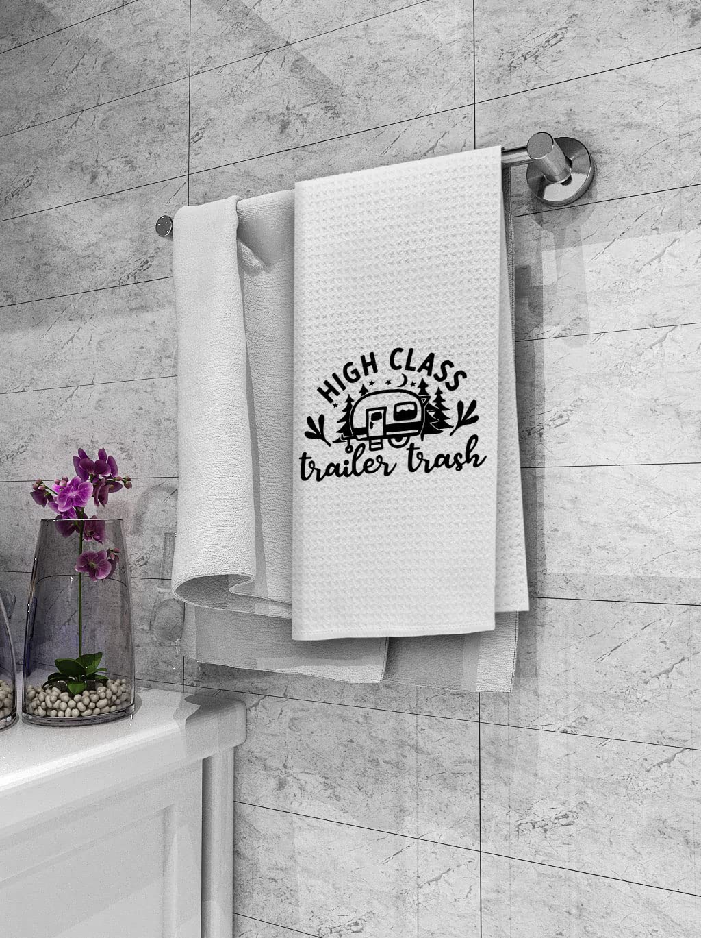 Dibor High Class Trailer Trash Camping Kitchen Towels Dish Towels Dishcloth,Woodland RV Trailer Decorative Absorbent Drying Cloth Hand Towels Tea Towels for Bathroom Kitchen,Campers Gifts