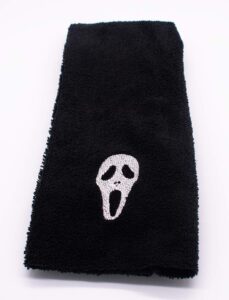 embroidered ghostface hand towel - plush and absorbent
