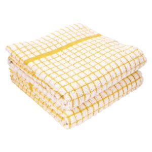 laprima shops set of 2 terry kitchen towels, 20 x 30-inch 100-percent cotton (yellow)