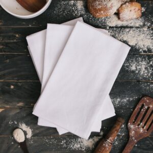 DG Collections Flour Sack Tea Towels13 Pack, 27 x 27 Ring Spun 100% Cotton Dish Cloths - for Cleaning and Drying - Highly Absorbent - White