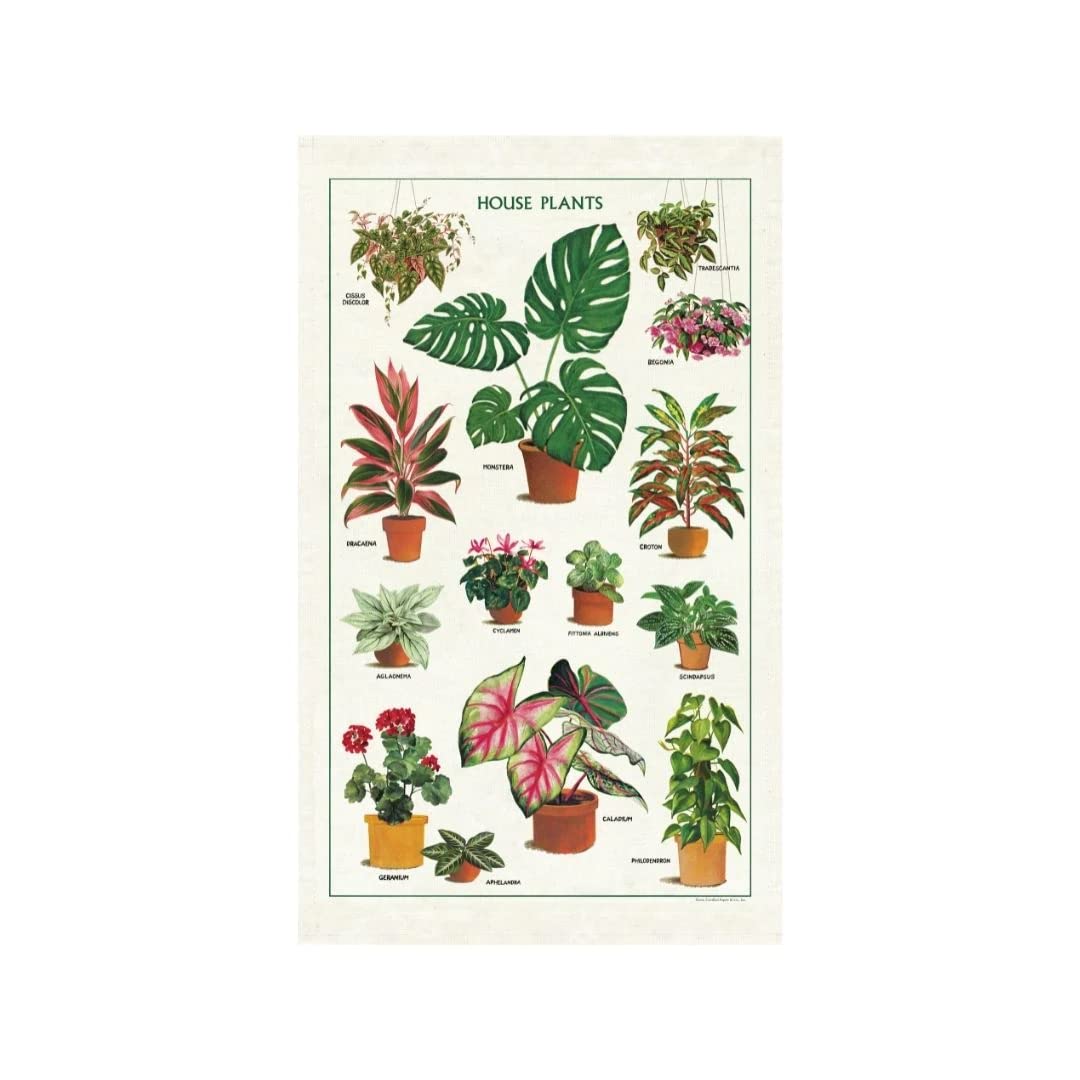 Cavallini House Plants Tea Towel