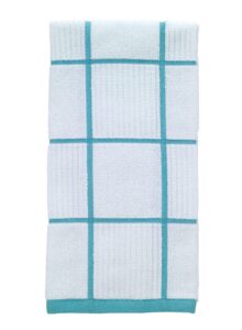 t-fal textiles 10167 100-percent cotton parquet kitchen dish towel, breeze, check-single