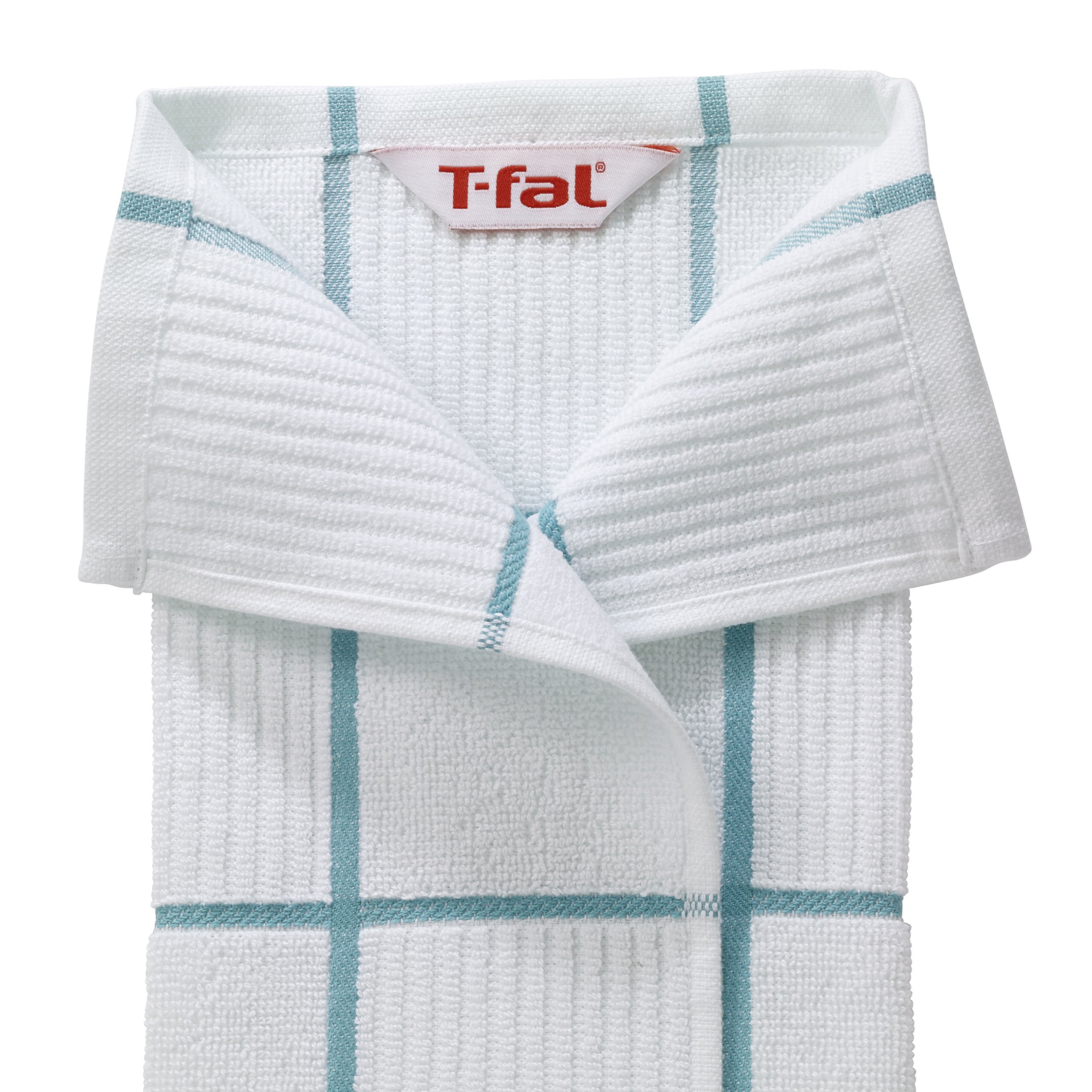 T-Fal Textiles 10167 100-Percent Cotton Parquet Kitchen Dish Towel, Breeze, Check-Single