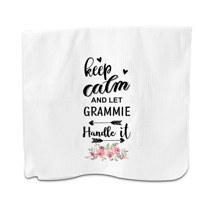 PXTIDY Grammie Kitchen Towel Grammie Gifts Keep Calm and Let Grammie Handle It Flour Sack Towel Kitchen Dish Towel Sweet Housewarming Gifts