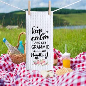 PXTIDY Grammie Kitchen Towel Grammie Gifts Keep Calm and Let Grammie Handle It Flour Sack Towel Kitchen Dish Towel Sweet Housewarming Gifts