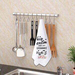 PXTIDY Grammie Kitchen Towel Grammie Gifts Keep Calm and Let Grammie Handle It Flour Sack Towel Kitchen Dish Towel Sweet Housewarming Gifts