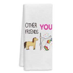 funny unicorn other friends and you kitchen dish towels dishcloths,funny friendship tea towels hand towels for bathroom kitchen,birthday idea for women friends, for women girls