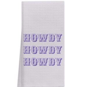 OHSUL Purple Preppy Howdy Highly Absorbent Bath Towels Kitchen Towels Dish Towels,Preppy Trendy Hand Towels Tea Towel for Bathroom Kitchen College Dorm Decor,Teen Girls Gifts