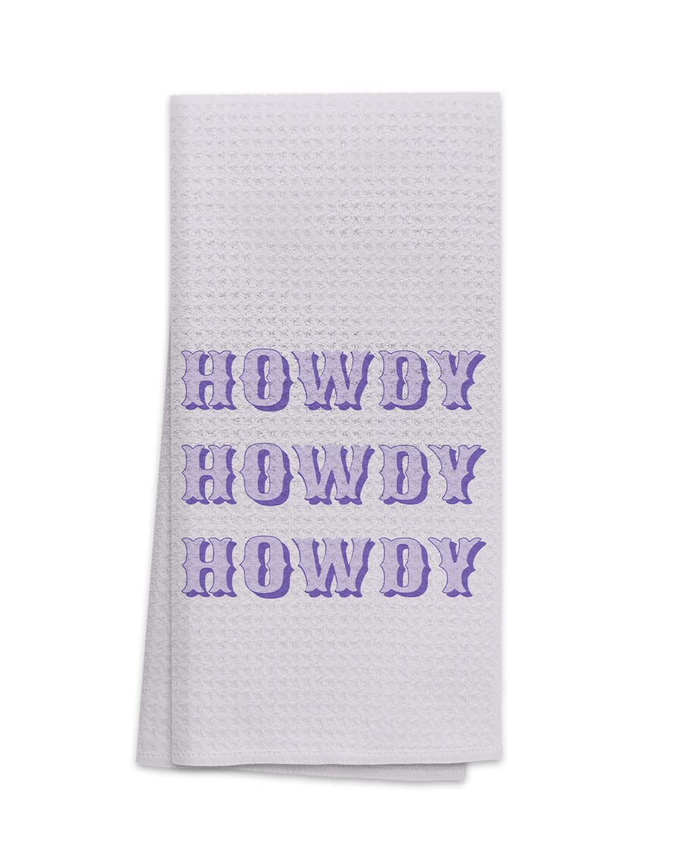 OHSUL Purple Preppy Howdy Highly Absorbent Bath Towels Kitchen Towels Dish Towels,Preppy Trendy Hand Towels Tea Towel for Bathroom Kitchen College Dorm Decor,Teen Girls Gifts