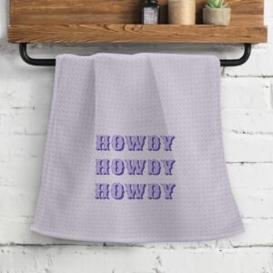 OHSUL Purple Preppy Howdy Highly Absorbent Bath Towels Kitchen Towels Dish Towels,Preppy Trendy Hand Towels Tea Towel for Bathroom Kitchen College Dorm Decor,Teen Girls Gifts