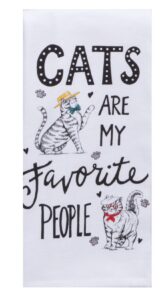 kay dee designs pet lovers only terry kitchen towel, cats are my favorite people, white