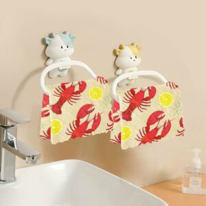 senya 6 Pack Dish Cloths Dish Towels Lemon Crawfish Reusable Kitchen Hand Towels