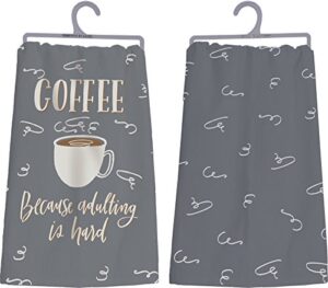 kitchen towel - coffee because adulting is hard
