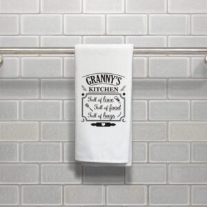 ThisWear Gifts for Granny Granny's Kitchen Full of Love Full of Food Full of Hugs Decorative Kitchen Tea Towel White