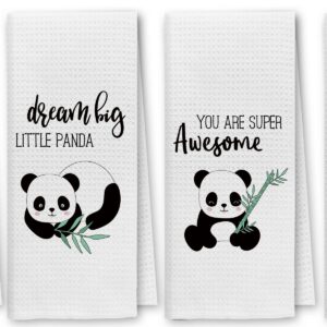 DIBOR You Are So Loved Inspirational Kitchen Towels Dish Towels Dishcloth Set of 4,Cute Panda Decorative Absorbent Drying Cloth Hand Towels Tea Towels For Bathroom Kitchen,Panda Lovers Girls Kids Gift