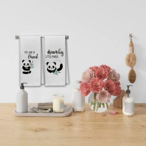 DIBOR You Are So Loved Inspirational Kitchen Towels Dish Towels Dishcloth Set of 4,Cute Panda Decorative Absorbent Drying Cloth Hand Towels Tea Towels For Bathroom Kitchen,Panda Lovers Girls Kids Gift