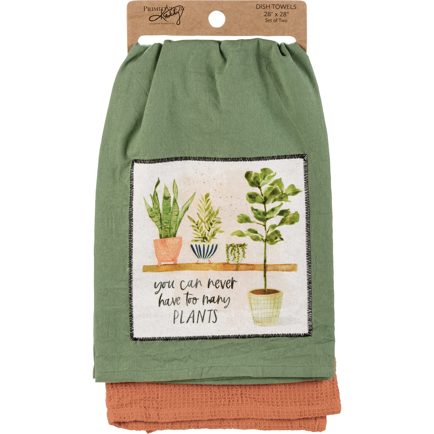 Primitives by Kathy You Can Never Have Too Many Plants Kitchen Towel Set