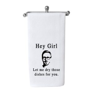 wcgxko funny kitchen decor kitchen towels tea towel hey girl let me dry those dishes for you novelty dish towel (hey girl)