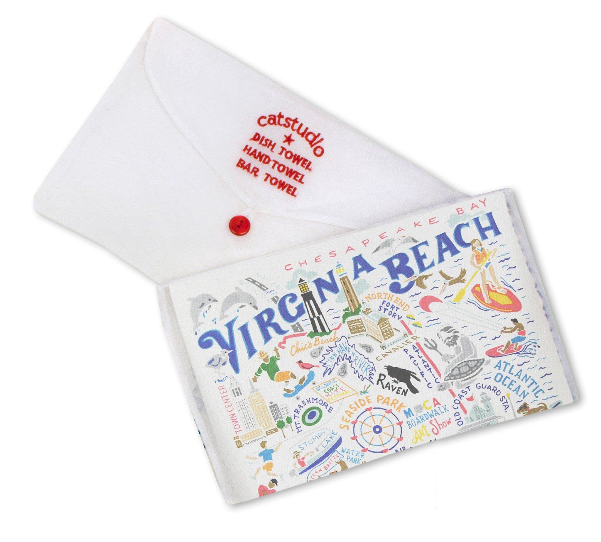 Catstudio Virginia Beach Dish & Hand Towel | Great for Kitchen, Bar, & Bathroom