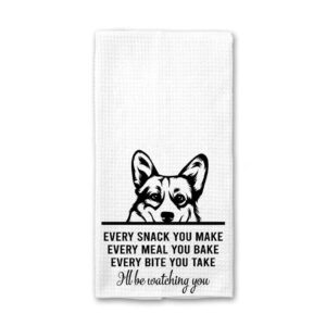 HTDesigns Corgi Dog, Tea Towel, Every Snack You Make, Every Bite You Take, Kitchen Decor, Dish Towels, Corgi Dog Mom, Corgi Gifts, Waffle Weave Kitchen Towel