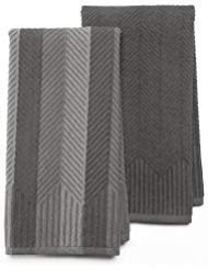 food network 2-pk. sculpted kitchen towels (dark grey)