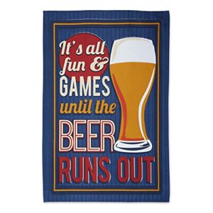 DII Assorted Print Dishtowel Set, 18x28", Retro Beer, 3 Count