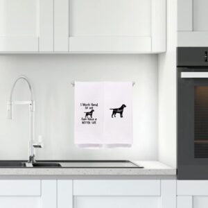 NEGIGA Labrador Retriever Gifts Kitchen Towels 16x24 Set of 4, Labrador Gifts, Black Lab Kitchen Towel, Dog Kitchen Towels Dish Towel Tea Towel Hand Towels