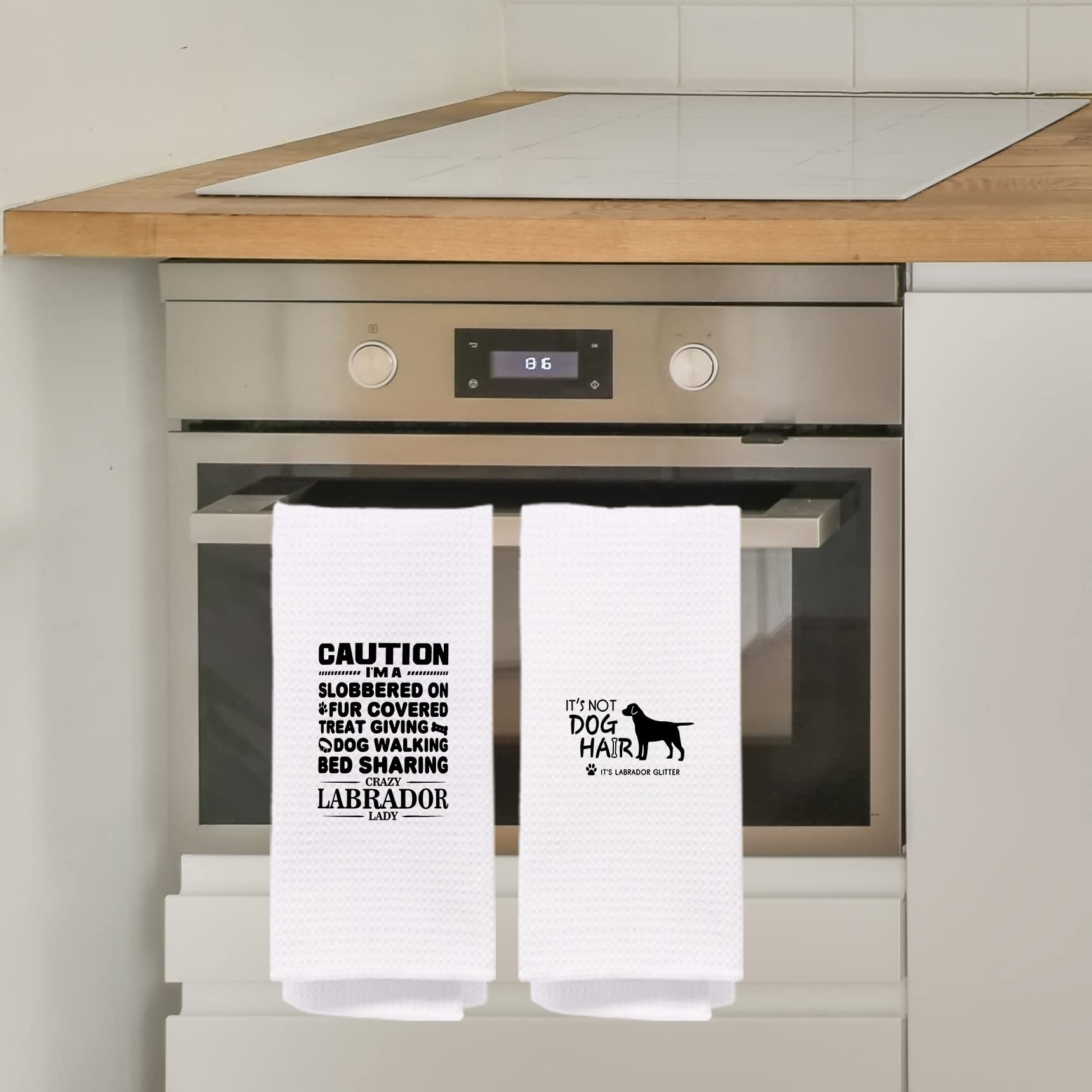 NEGIGA Labrador Retriever Gifts Kitchen Towels 16x24 Set of 4, Labrador Gifts, Black Lab Kitchen Towel, Dog Kitchen Towels Dish Towel Tea Towel Hand Towels