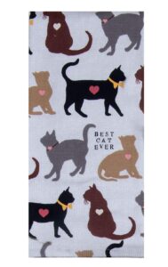 kay dee designs best cat ever dual purpose terry kitchen towel, 16" x 26", various