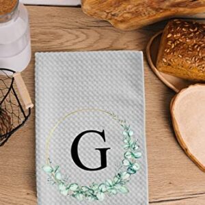 Personalized Kitchen Towel | Custom Tea Towel | Family Name Dish Towel | Kitchen Decor | Hand Towel | Housewarming Gift | Monogram Dishcloth (Wreath 4)