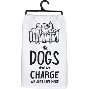 primitives by kathy decorative kitchen towel- the dogs are in charge