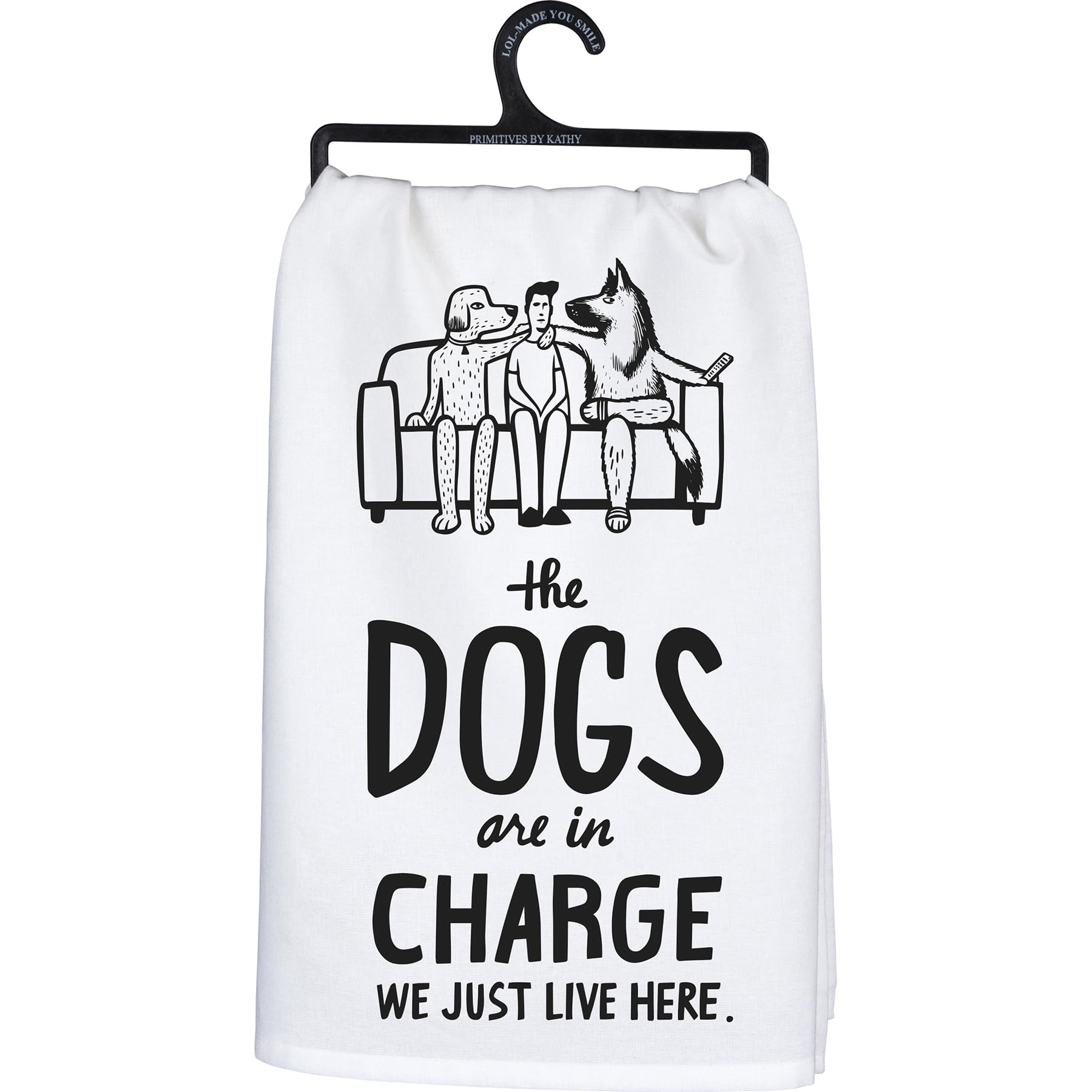 Primitives by Kathy Decorative Kitchen Towel- The Dogs are in Charge