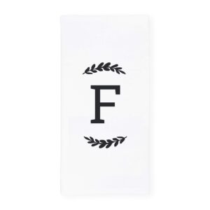 the cotton & canvas co. personalized single monogram initial f soft absorbent kitchen tea towel, flour sack towel, dish cloth