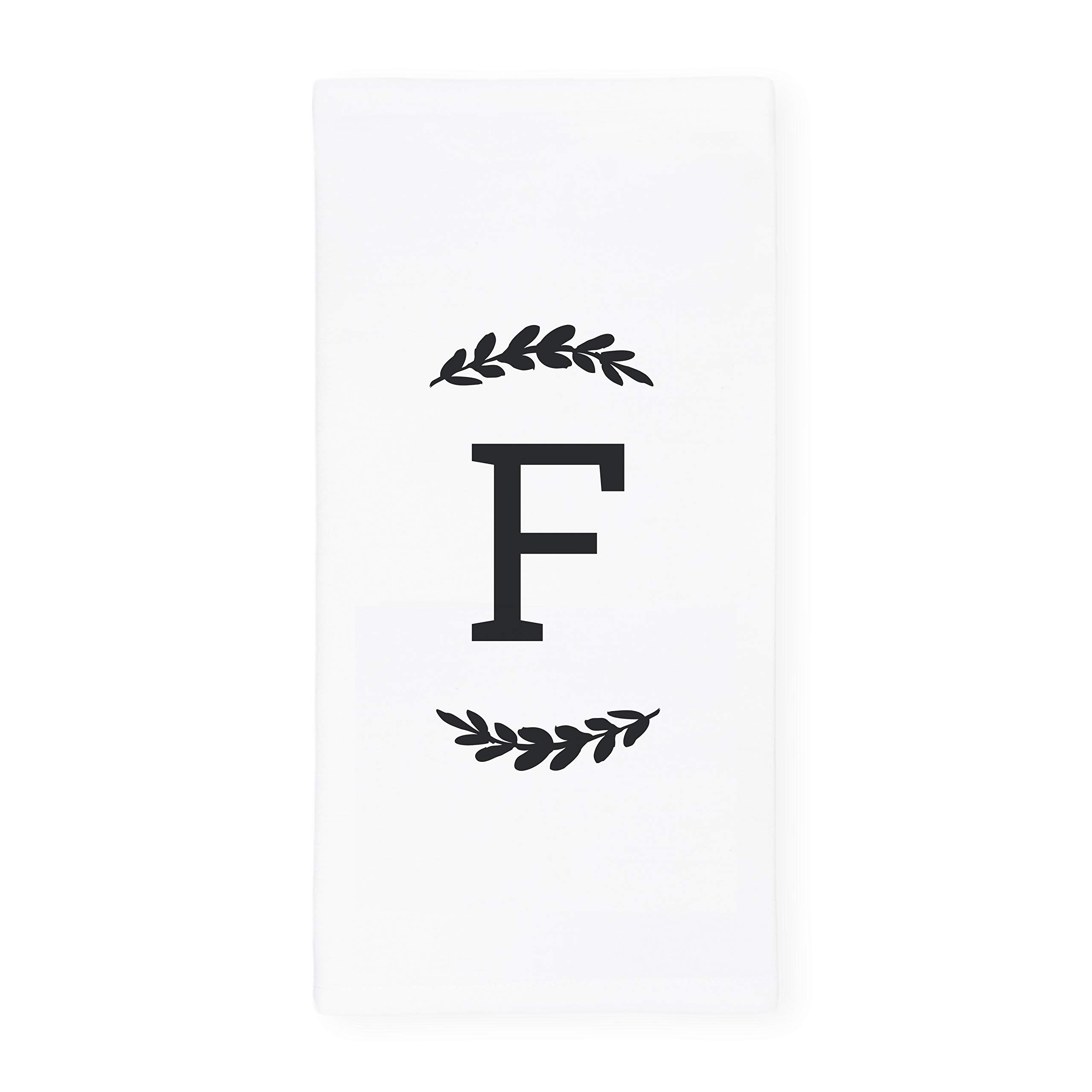 The Cotton & Canvas Co. Personalized Single Monogram Initial F Soft Absorbent Kitchen Tea Towel, Flour Sack Towel, Dish Cloth