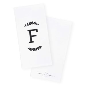 The Cotton & Canvas Co. Personalized Single Monogram Initial F Soft Absorbent Kitchen Tea Towel, Flour Sack Towel, Dish Cloth