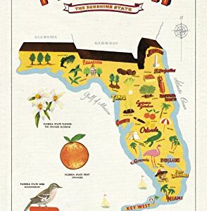 Cavallini & Co. Florida Map Tea Towel