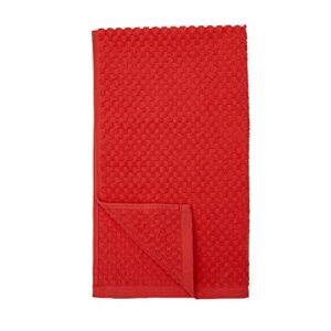 Amazon Basics 100% Cotton Soft & Absorbent, Popcorn Texture Terry Kitchen Cloth, Pack of 4, Red Stripe, 28"L x 16"W