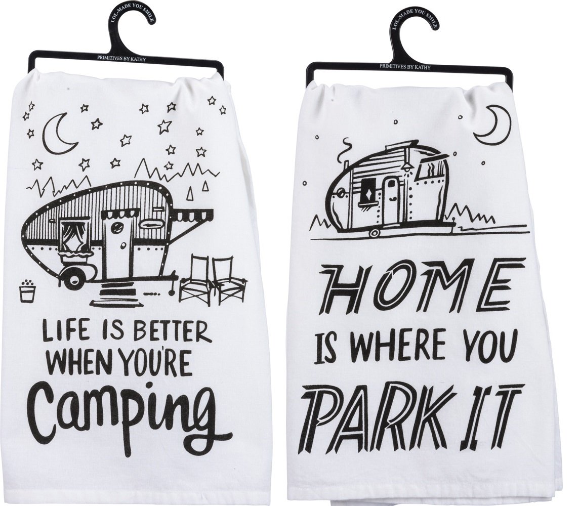 Primitives by Kathy Camper Towel Bundle - Life is Better and Park It