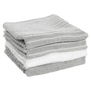 ritz horizontal stripe bar mop, gray, 4 towel set