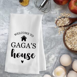 PXTIDY Gaga Gift Grandma Kitchen Towel Welcome to Gaga'S House Dish Towel Tea Towel (Welcome to GAGA'S House)