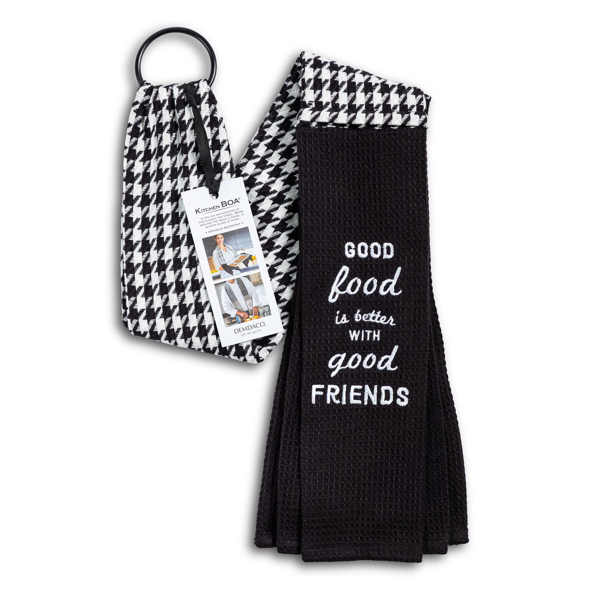 DEMDACO Good Food Friends Extra Long Cotton Blend Over The Shoulder Kitchen Towel Boa