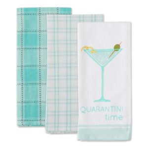 DII Quarantine Collection Dishtowel Set, Quarantini, 18x28, 3 Piece