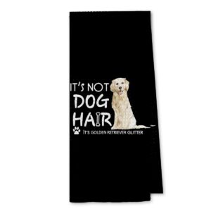 dibor it’s not dog hair it’s golden retriever glitter kitchen towels dish towels dishcloth,funny dog decorative absorbent drying cloth hand towels tea towels for bathroom kitchen,dog lovers gifts