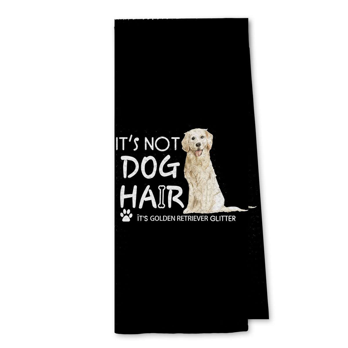 Dibor It’s Not Dog Hair It’s Golden Retriever Glitter Kitchen Towels Dish Towels Dishcloth,Funny Dog Decorative Absorbent Drying Cloth Hand Towels Tea Towels for Bathroom Kitchen,Dog Lovers Gifts