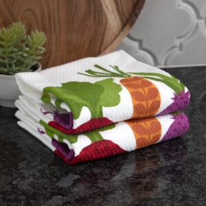 T-Fal Textiles 62445 2-Pack Veggie Print Dual Sided Woven Weave Cotton Kitchen Dish Towel